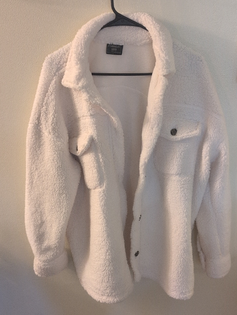 Soft Plush Sherpa Shacket Jacket - White